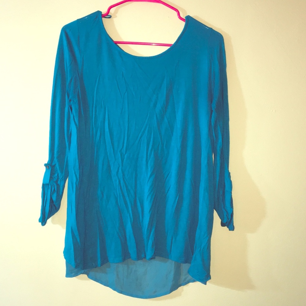 Express Peekaboo Mesh Back Top